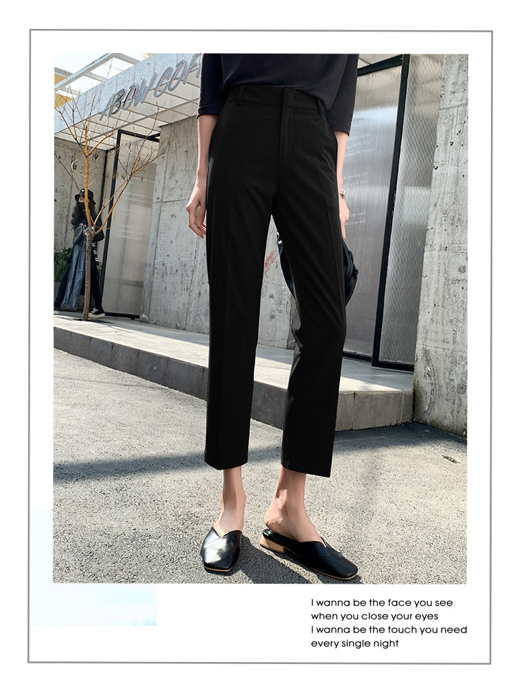ハイウエスト シガレットパンツ 9分丈