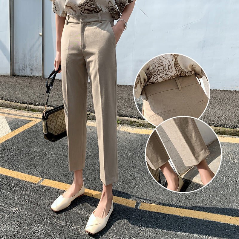 ハイウエスト シガレットパンツ 9分丈