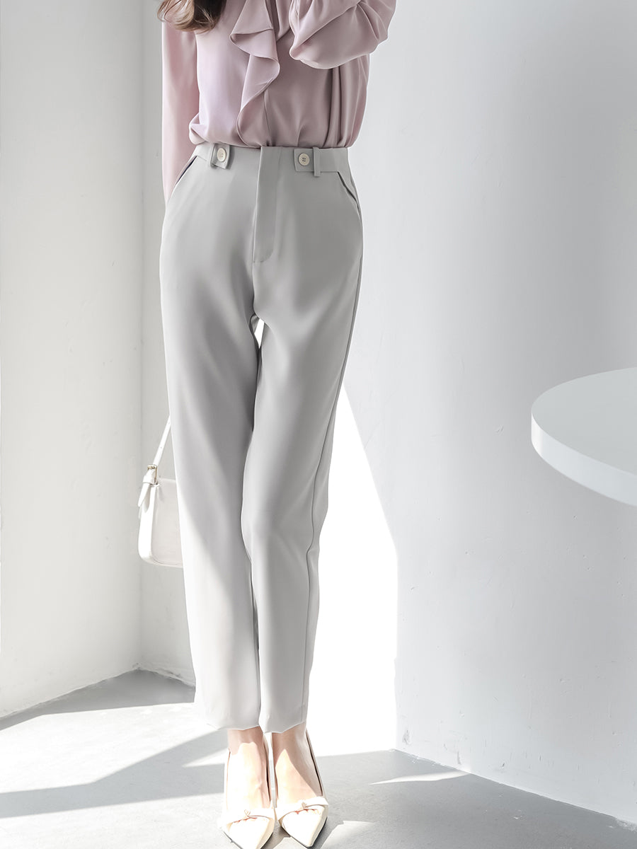 スーツパンツ ハイウエスト ストレート パンツ
