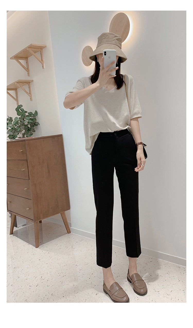 シガレットパンツ スーツパンツ ストレートパンツ 8分丈&9分丈