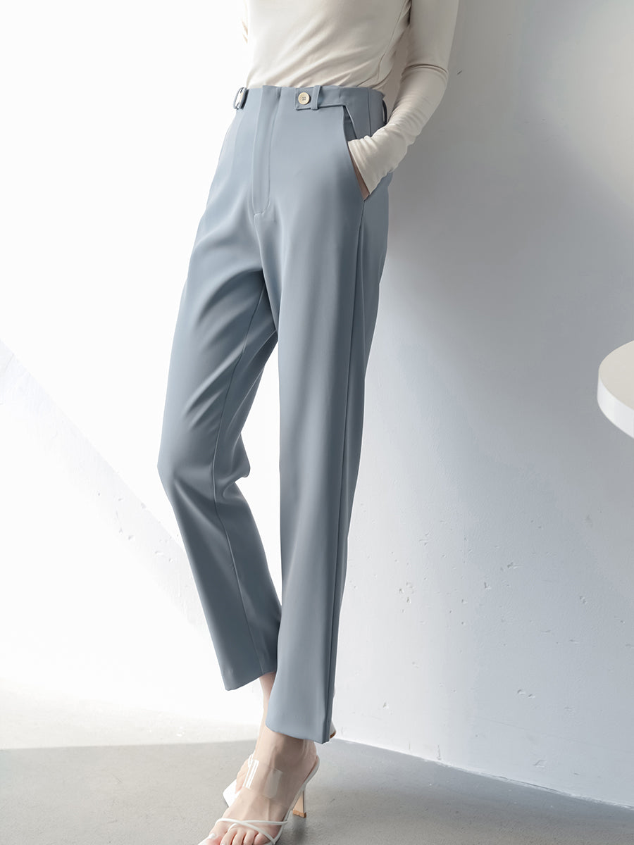 スーツパンツ ハイウエスト ストレート パンツ