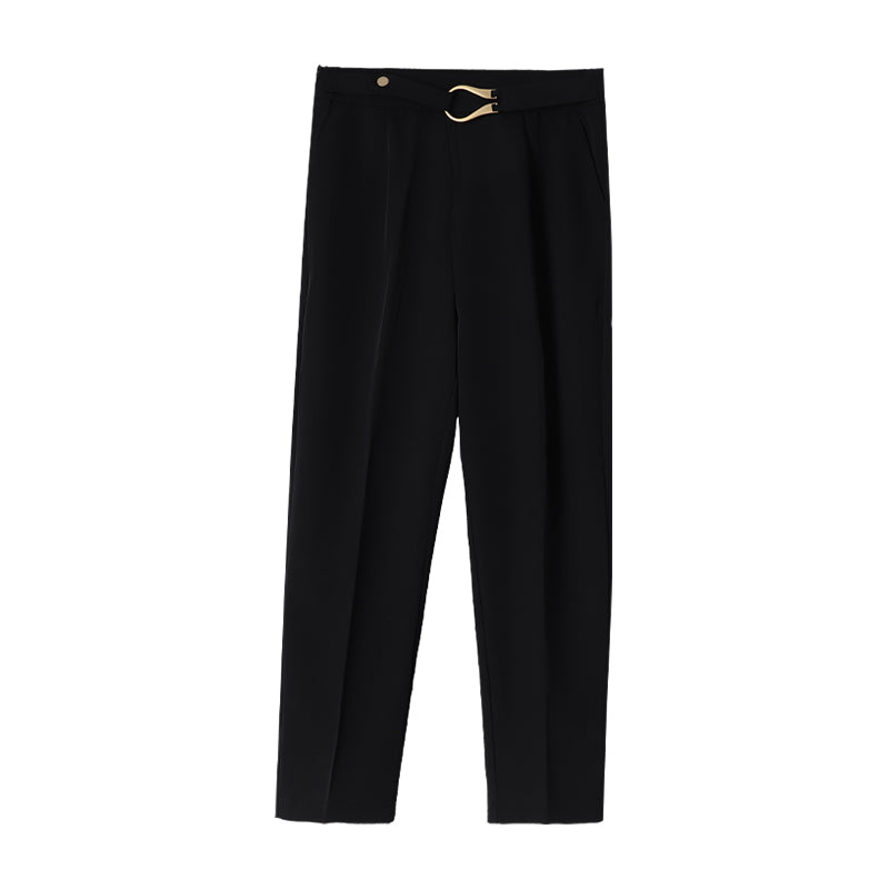 アンクルパンツ9分丈 スーツパンツ ハイウエスト テーパードパンツ