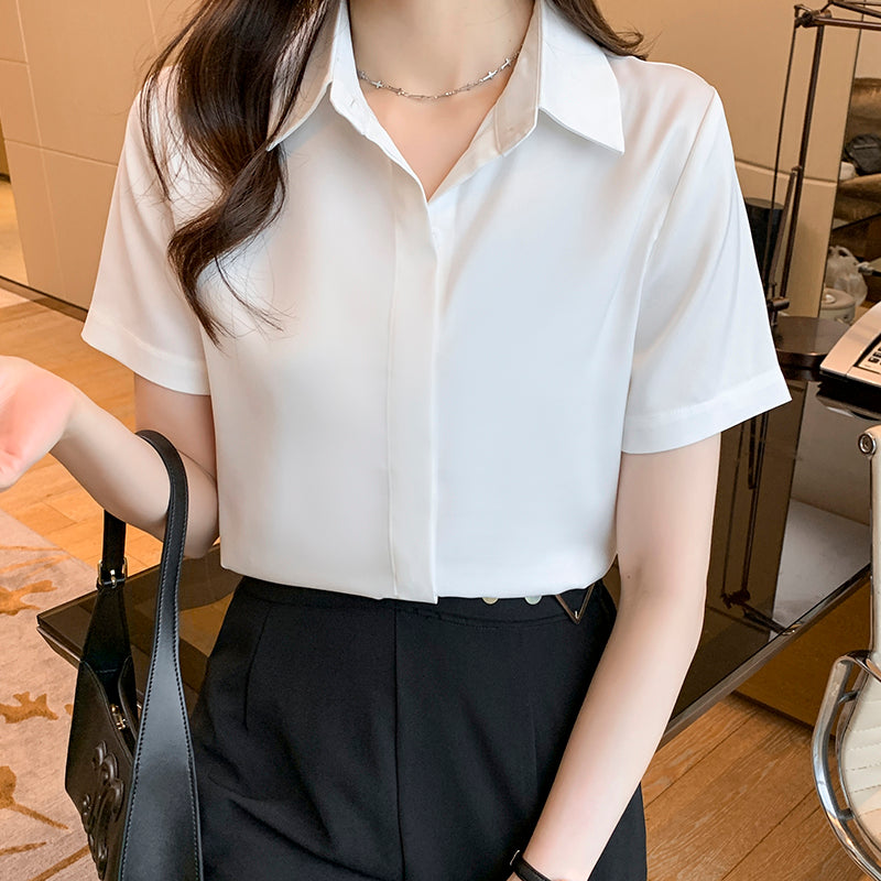 半袖 ブラウス シフォンシャツ トップス
